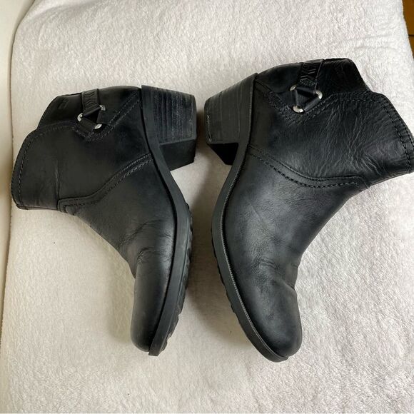 Teva Foxy Boots Leather Side Zip Ankle Booties Goth Emo Waterproof Black 8.5 - Picture 11 of 15